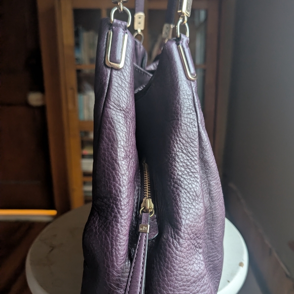 Coach Deep Purple Leather Hobo Bag - Picture 3 of 8